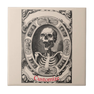 Spooky Human Skull Thunder_Cove Ceramic Tile
