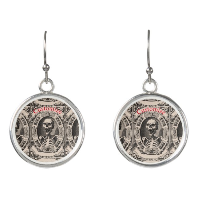Spooky Human Skull Thunder_Cove Earrings (Front)