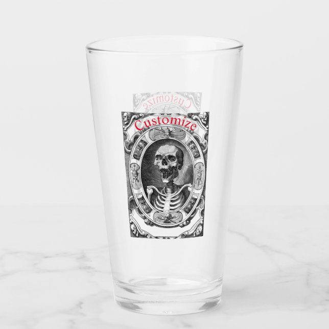 Spooky Human Skull Thunder_Cove  Glass (Front)