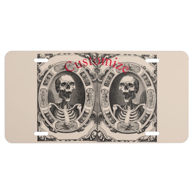 Spooky Human Skull Thunder_Cove License Plate (Front)