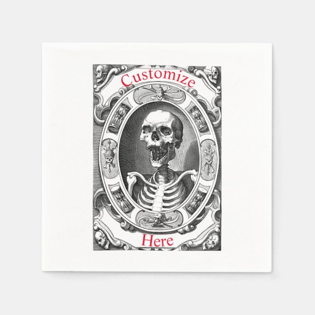 Spooky Human Skull Thunder_Cove  Napkins (Front)