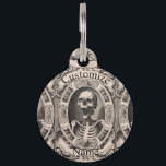 Spooky Human Skull Thunder_Cove Pet ID Tag<br><div class="desc">Spooky Human Skull and skeleton to personalize by changing to your name on  any background color</div>