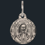 Spooky Human Skull Thunder_Cove Pet ID Tag<br><div class="desc">Spooky Human Skull and skeleton to personalize by changing to your name on  any background color</div>