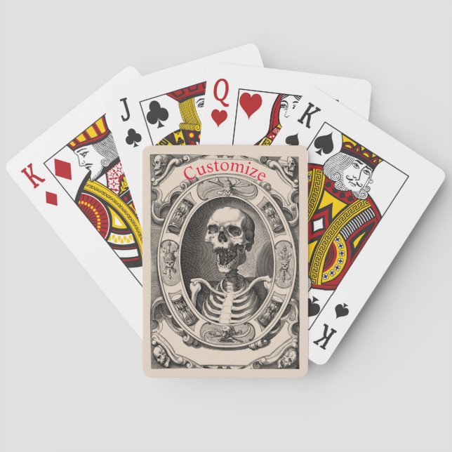 Spooky Human Skull Thunder_Cove  Poker Cards (Back)