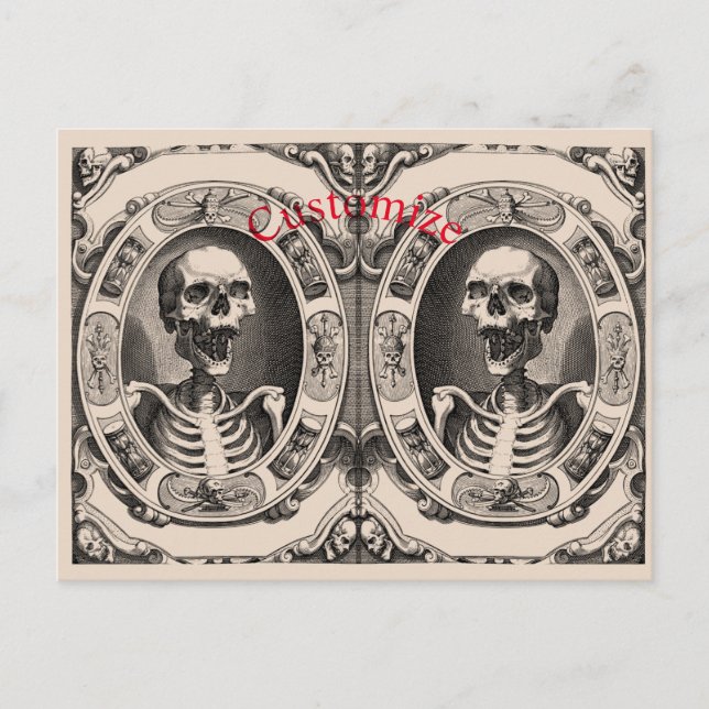 Spooky Human Skull Thunder_Cove Postcard (Front)