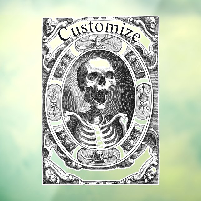 Spooky Human Skull Thunder_Cove Window Cling (Sheet 3)