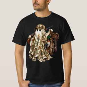 Spooky Hunting Ghost Mallard Duck Rabbit Turkey T-Shirt