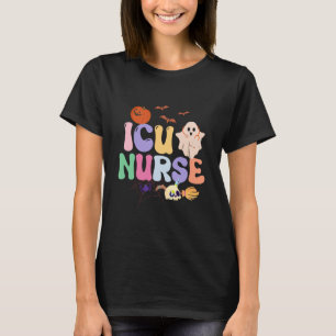 Spooky ICU Nurse Life Ghost Halloween Costume Scar T-Shirt
