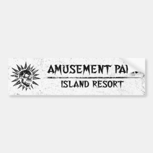 Spooky Island Est 2002 Amusement Park Skull Bumper Sticker