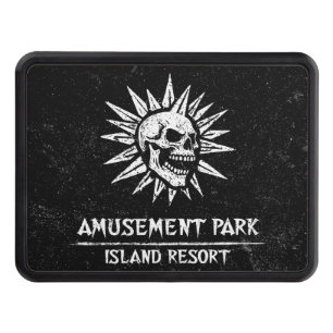 Spooky Island Est 2002 Amusement Park Skull Hitch Cover