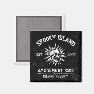 Spooky Island Est 2002 Amusement Park Skull Magnet
