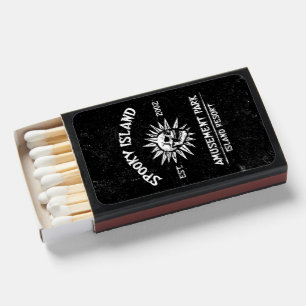 Spooky Island Est 2002 Amusement Park Skull Matchboxes