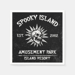 Spooky Island Est 2002 Amusement Park Skull Napkins