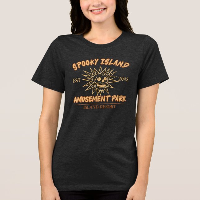 Spooky island - summer halloween Tri-Blend shirt (Front)