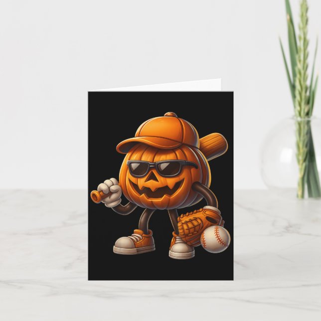 Spooky Jack O Lantern Baseball Halloween Costumes  Card (Front)
