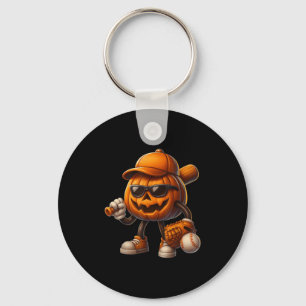 Spooky Jack O Lantern Baseball Halloween Costumes  Keychain