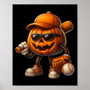 Spooky Jack O Lantern Baseball Halloween Costumes Poster