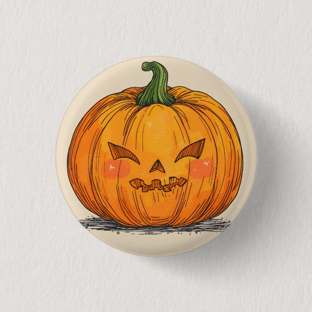 Spooky Jack O' Lantern Button (Front)