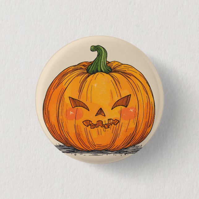 Spooky Jack O' Lantern Button (Front)