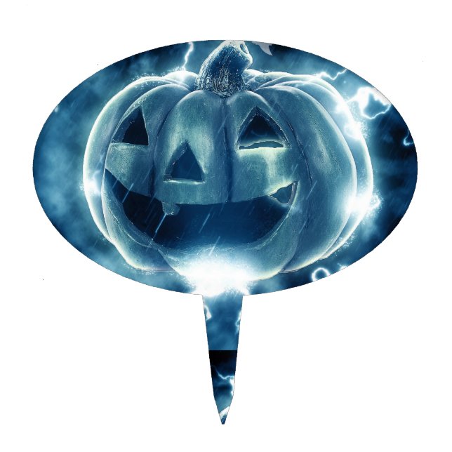 Spooky Jack-o-Lantern Cake Topper (Front)