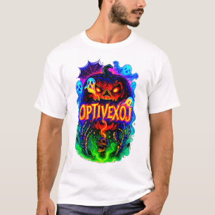 Spooky Jack-O'-Lantern & Ghost Swarm Halloween T-Shirt