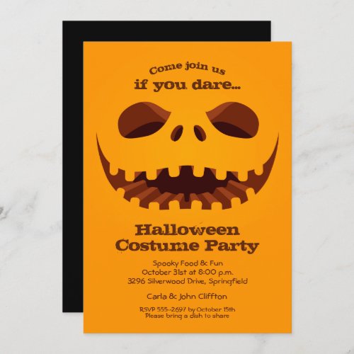 Spooky Jack o Lantern Halloween Invitation