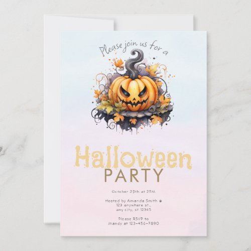 Spooky Jack_O Lantern Halloween Party Invitation