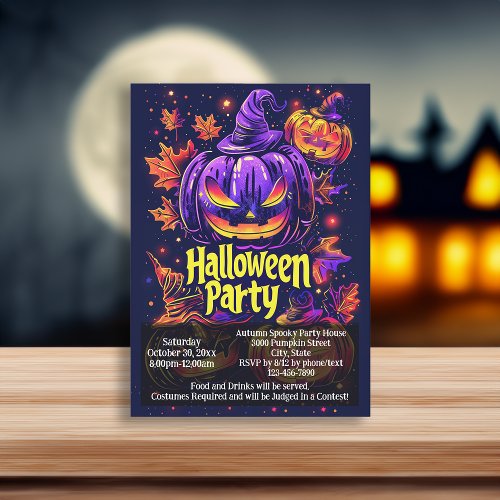 Spooky Jack_O_Lantern Halloween Party Invitation