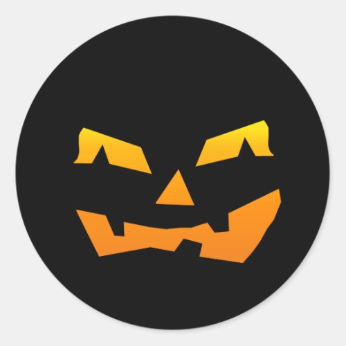 Spooky Jack O Lantern Halloween Pumpkin Face Classic Round Sticker