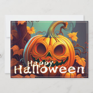 Spooky Jack-o-Lantern Happy Halloween Art