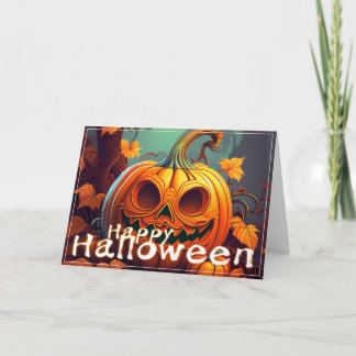 Spooky Jack-o-Lantern Happy Halloween Art Card