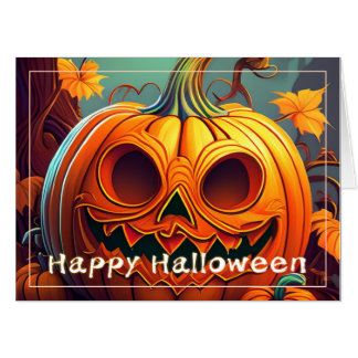 Spooky Jack-o-Lantern Happy Halloween Art Card