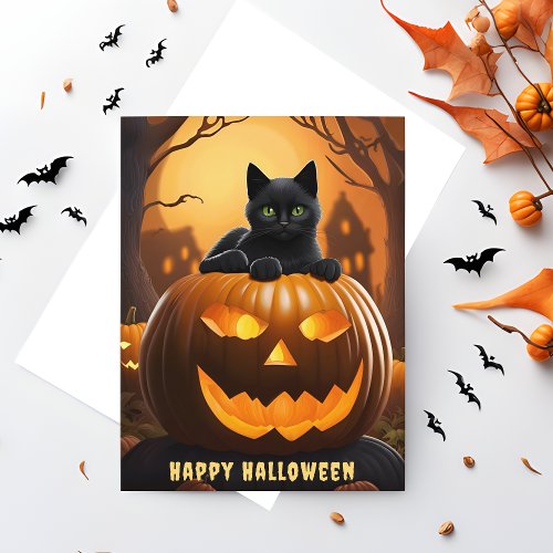 Spooky Jack_O_Lantern Happy Halloween Postcard