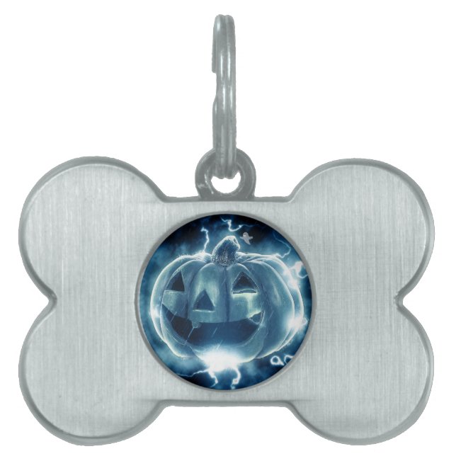 Spooky Jack-o-Lantern Pet ID Tag (Front)