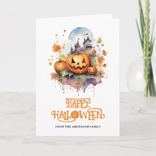 Spooky Jack_O_Lantern Photo Happy Halloween Card