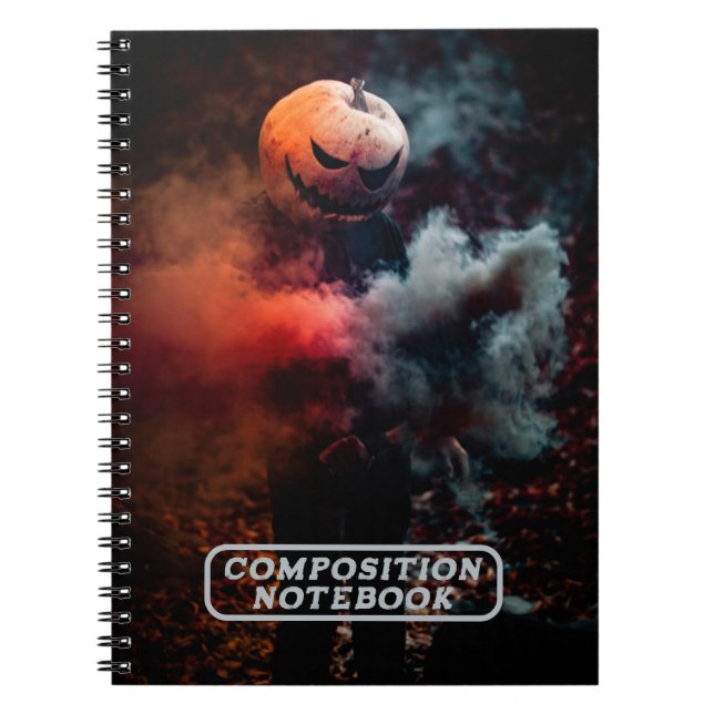 Spooky Jack-o-lantern Pumpkin Head  Notebook (Front)