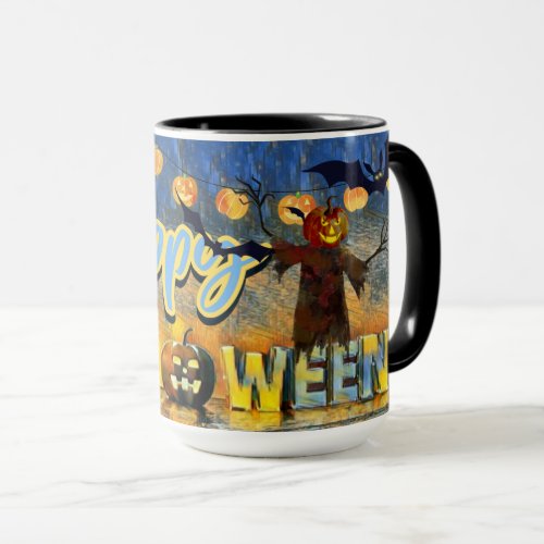 Spooky Jack_o_lantern Scarecrow Happy Halloween Mug