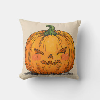 Spooky Jack O' Lantern Throw Pillow