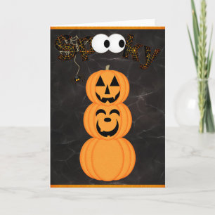 Spooky Jack-o-Lantern Tower Halloween Card