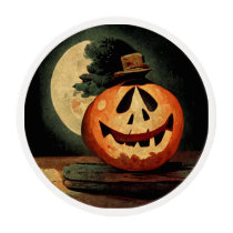 Spooky Jack-O-Lantern Wearing a Top Hat Earrings