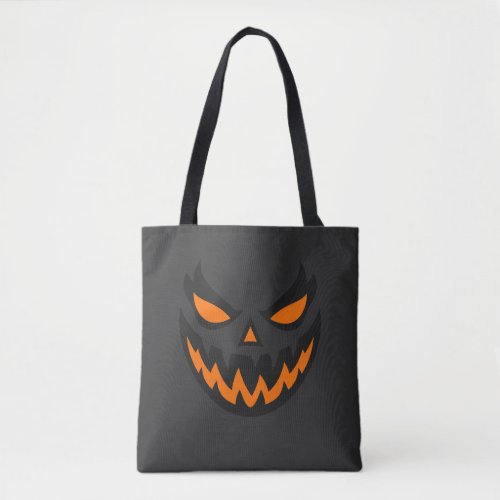 Spooky Jack O'Lantern Face Halloween Design Tote Bag