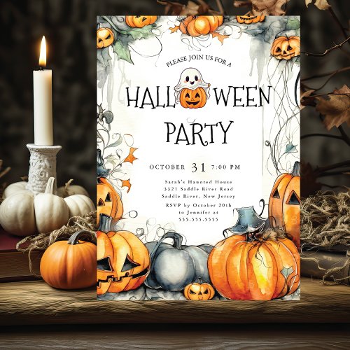 Spooky Jack OLantern Halloween Invitation