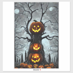 spooky jacko lantern pumpkin Halloween fantasy art Sticker