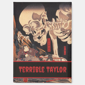 Spooky Japanese Skeleton with Your Name- Vintage Magnet