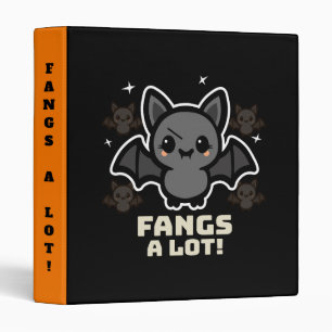 Spooky Kawaii Bat Halloween 3 Ring Binder