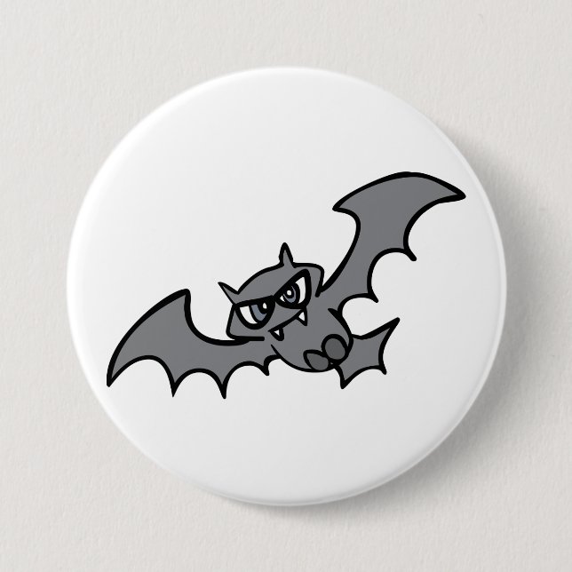 Spooky Kawaii Evil Vampire Bat Button (Front)