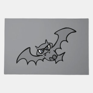 Spooky Kawaii Evil Vampire Bat Doormat