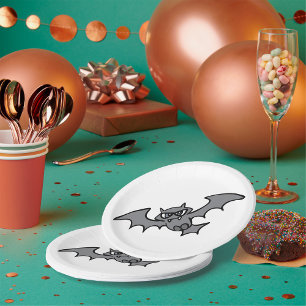 Spooky Kawaii Evil Vampire Bat Paper Plates