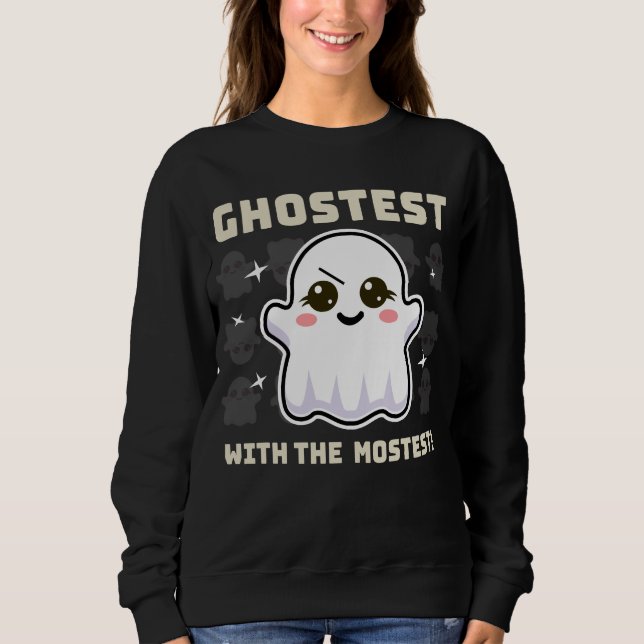 Spooky Kawaii Ghost Halloween Women's Sweatshirt (Front)