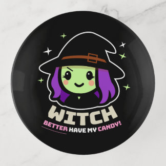 Spooky Kawaii Witch Halloween Trinket Tray